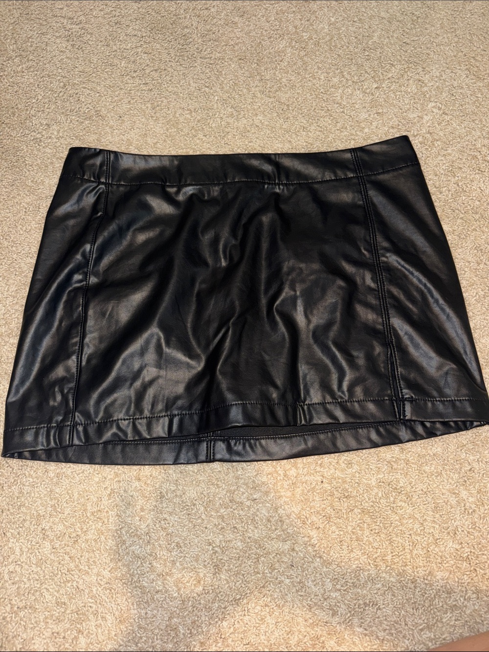 American Eagle Black Faux Leather Mini Skirt